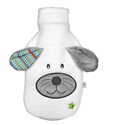 fashy Wärmeflasche 0,8 L mit Flauschbezug Hund Dodo