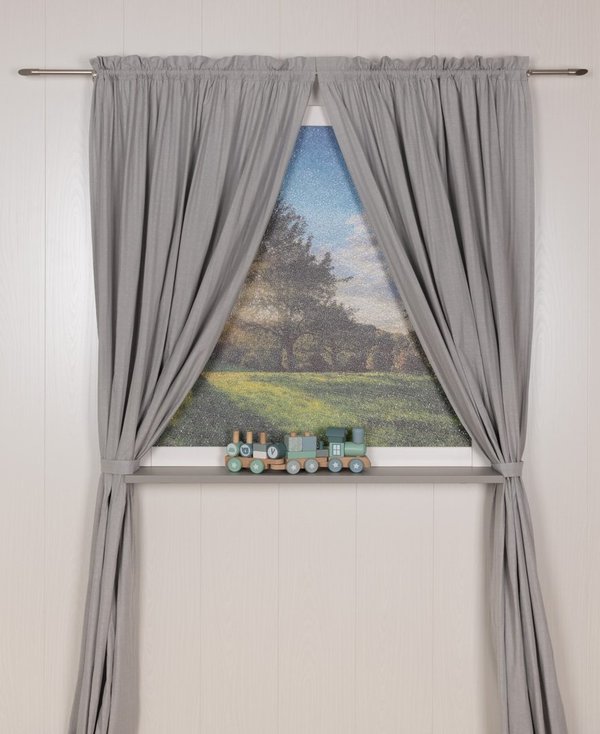 Be Be´s Collection - Pünktchen Vorhang in 2 Größen - grau